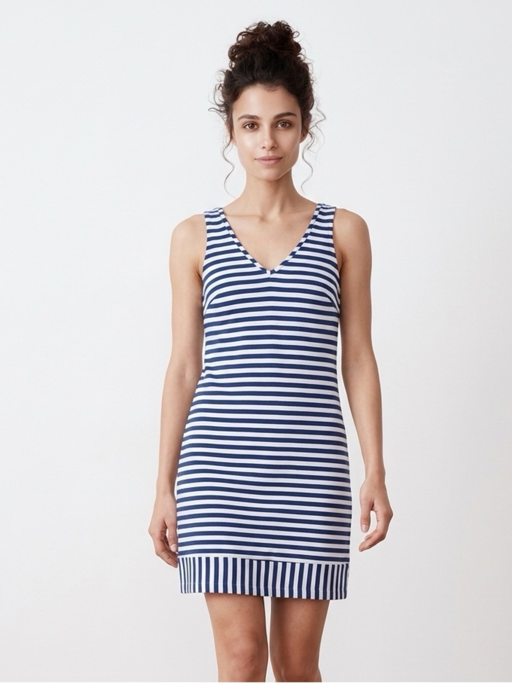 Old Navy Blue and White Striped Mini Dress | Size Extra Small